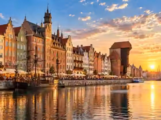 Illustration of the Motlawa waterfront in Gdansk